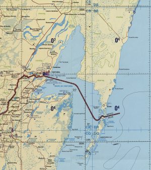 Mapa de la bahía de Chetumal