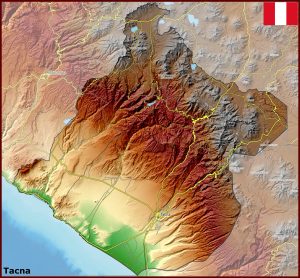 Mapa f&iacute;sico del departamento de Tacna