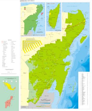 Mapa turístico de Quintana Roo