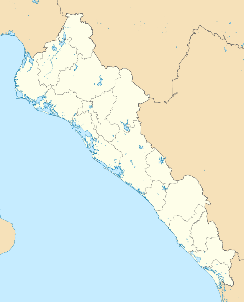 Mapa mudo de Sinaloa.