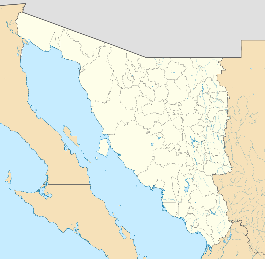 Mapa mudo de Sonora.