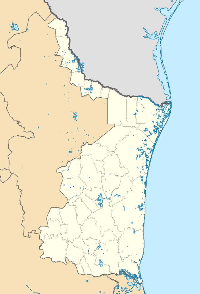 Mapa mudo de Tamaulipas.