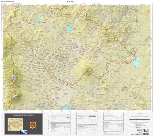 Mapa físico del estado de Tlaxcala