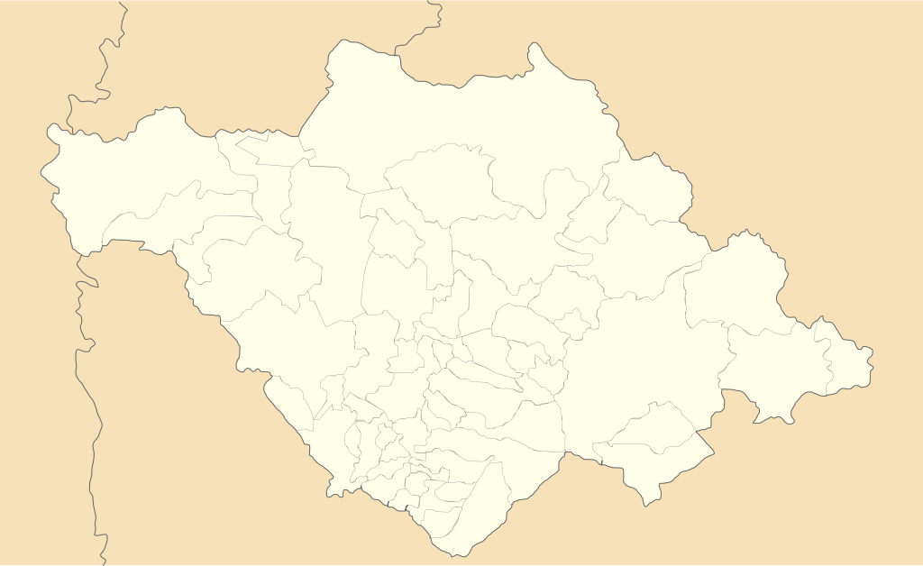 Mapa mudo del estado de Tlaxcala.