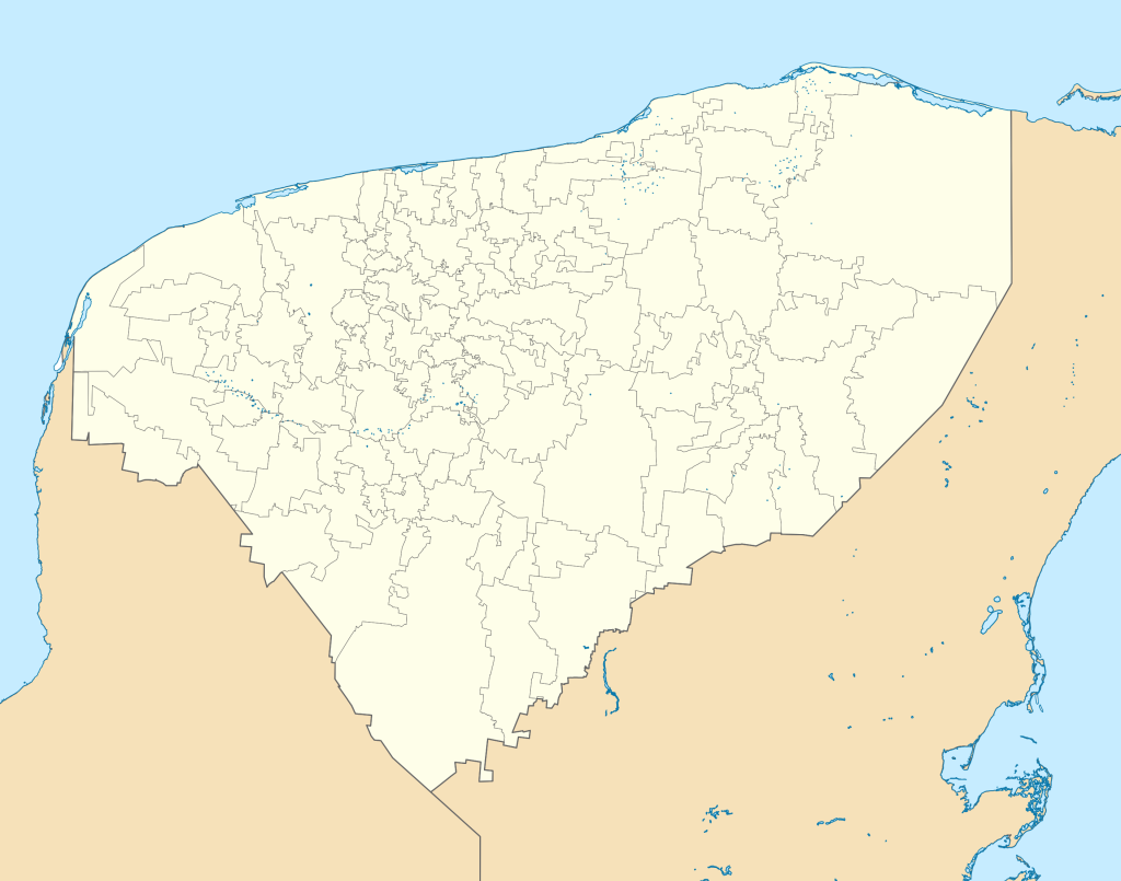 Mapa mudo de Yucatán.
