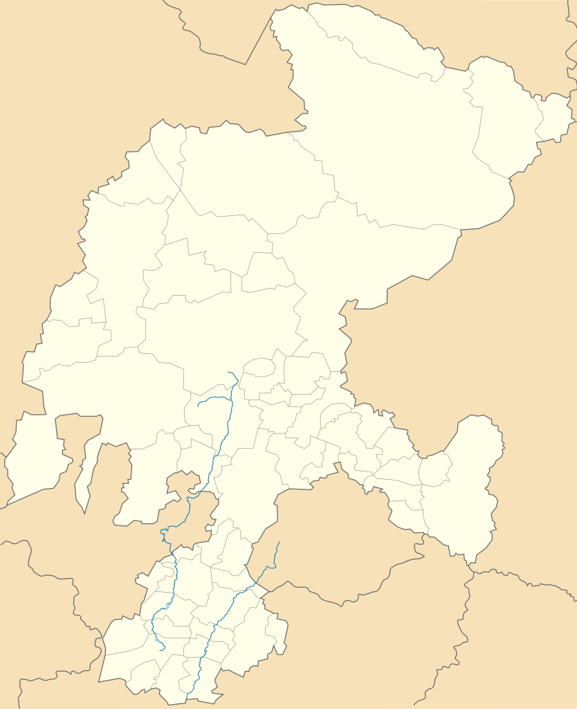 Mapa mudo del estado de Zacatecas.