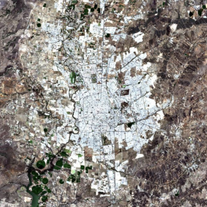 Imagen de la ciudad de Aguascalientes desde el satélite Landsat 8.