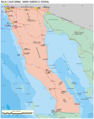 Mapa turístico de Baja California