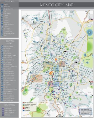 Plano turístico de la Ciudad de México