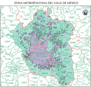 Mapa de la Zona Metropolitana de la Ciudad de México