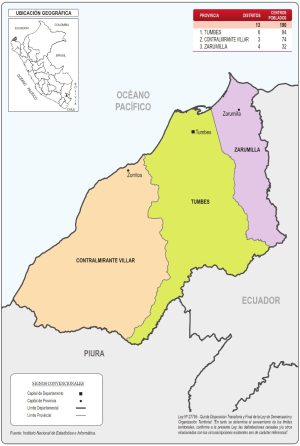 &iquest;Cu&aacute;les son las provincias del departamento de Tumbes?