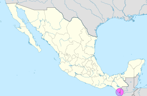Mapa de ubicación de la ciudad de Tapachula en México.