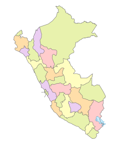 Mapa mudo coloreado del Per&uacute;.
