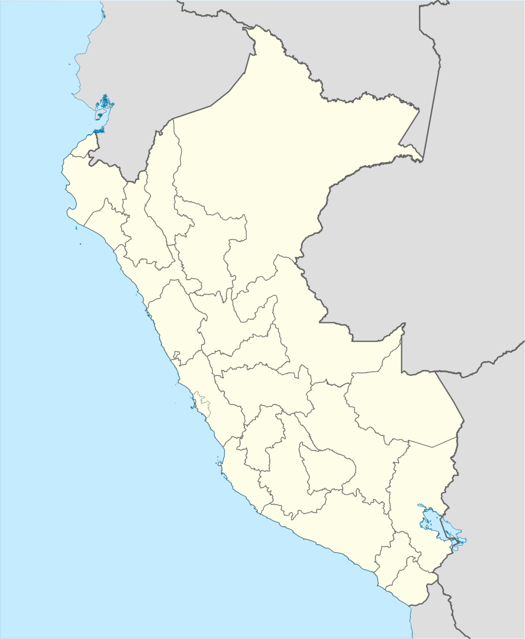 Mapa mudo del Per&uacute;