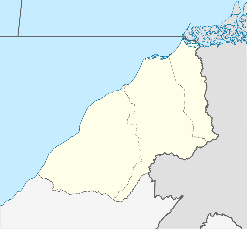 Mapa mudo del departamento de Tumbes.