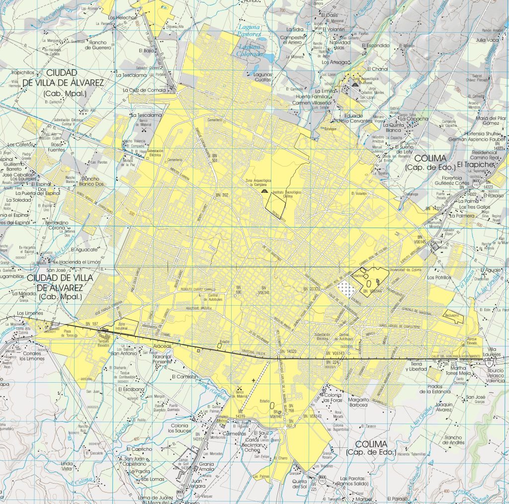 Plano de la ciudad de Colima.
