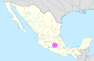 Mapa de ubicación de Toluca en México.
