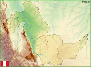 Mapa f&iacute;sico del departamento de Ucayali