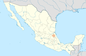 Mapa de ubicación de Huejutla de Reyes en México.