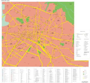 Mapa de Guadalajara, México.