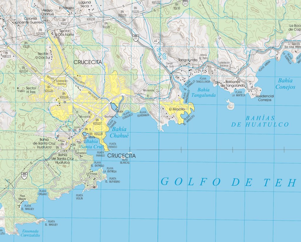 Plano de Bahías de Huatulco.