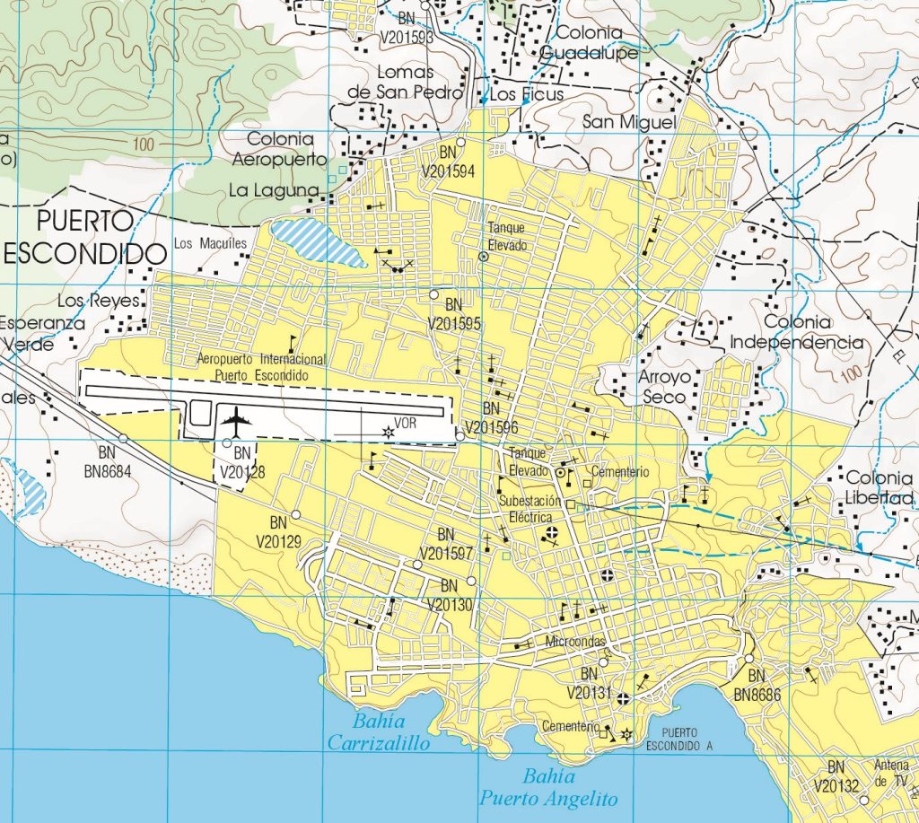 Plano de Puerto Escondido.