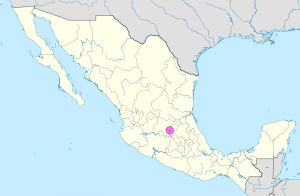 Mapa de ubicación de Santiago de Querétaro en México.