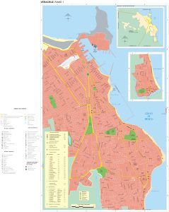 Mapa de la ciudad de Veracruz, México.
