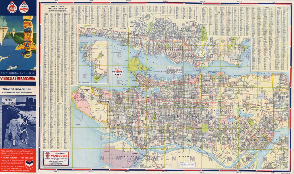 Mapa de Vancouver, década de 1960.