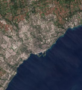 Imagen satelital del área metropolitana de Toronto.