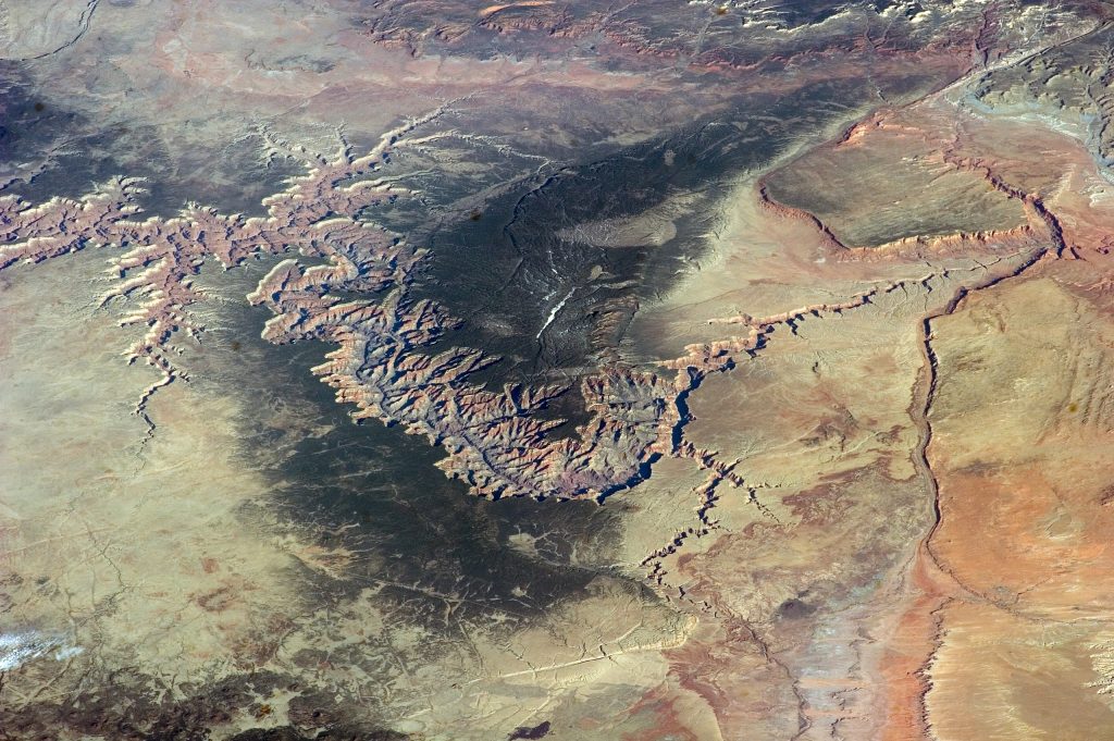 Vista satelital del Gran Cañón.