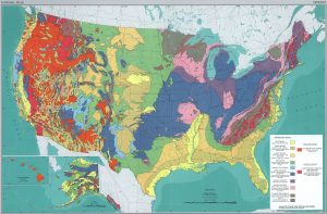 Mapa geológico de Estados Unidos