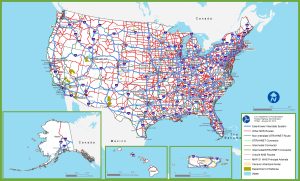 Mapa de carreteras de Estados Unidos de 2014.