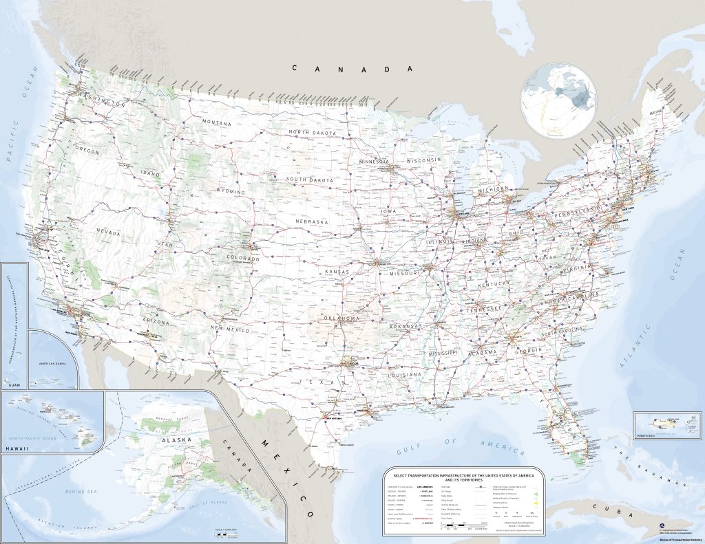 Mapa de carreteras de Estados Unidos.