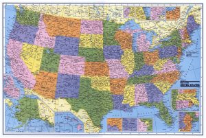 Mapa de los Estados Unidos de América.