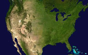 Mosaico de imágenes satelitales de Estados Unidos.