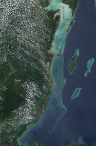 Imagen satelital de Belice.
