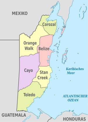 ¿Cuáles son los distritos de Belice?