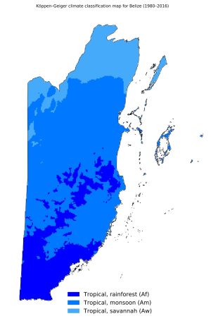 Mapa climático de Belice