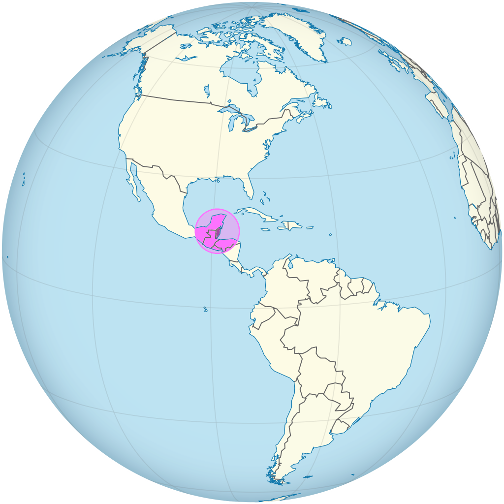 Mapa de ubicación de Belice.