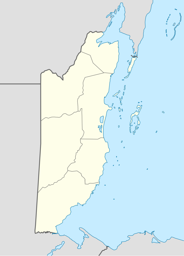 Mapa mudo de Belice.