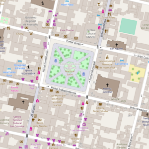 Plano de la plaza de armas de Ayacucho y sus alrededores. Plano de la plaza de armas de Ayacucho y sus alrededores.