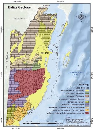 Mapa geológico de Belice