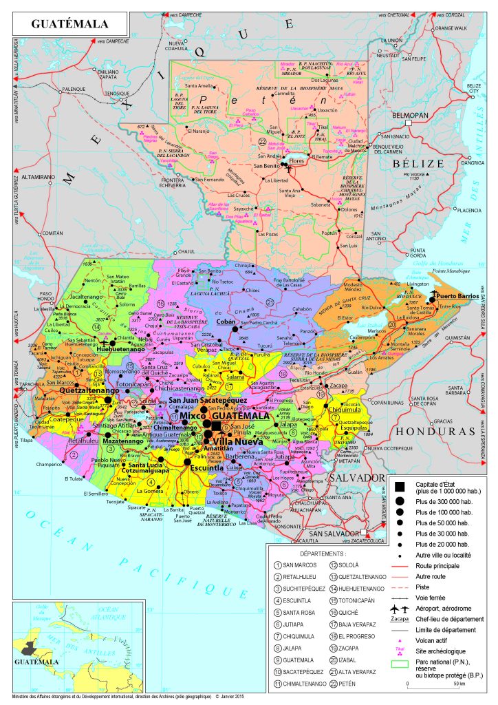 Mapa de Guatemala.