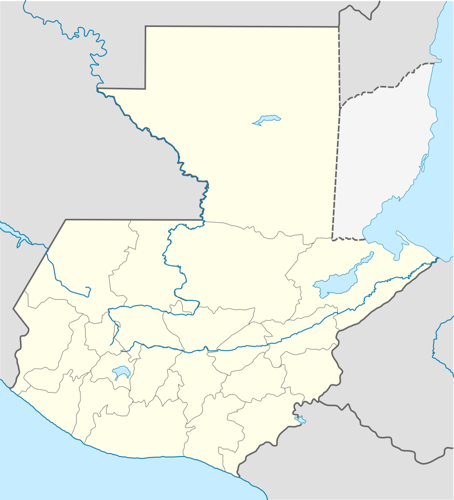 Mapa mudo de Guatemala.