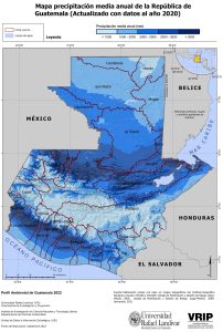 Precipitación media anual en Guatemala.