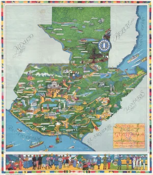 Mapa pictórico de Guatemala de 1936