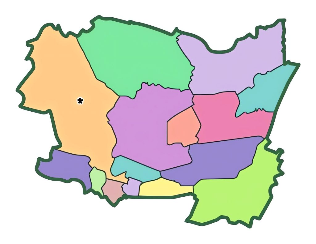 Mapa mudo del Departamento de Alta Verapaz.