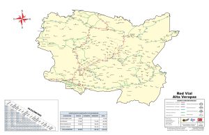 Mapa de carreteras del Departamento de Alta Verapaz