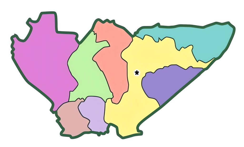 Mapa mudo del Departamento de Baja Verapaz.